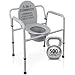 Bariatric Bedside Commode by Vive - 3 in 1 Toilet Chair - Extra Wide, Pre-Assembled & Folding - Heavy Duty Bathroom Seat Bucket Pail Fits Standard Liners