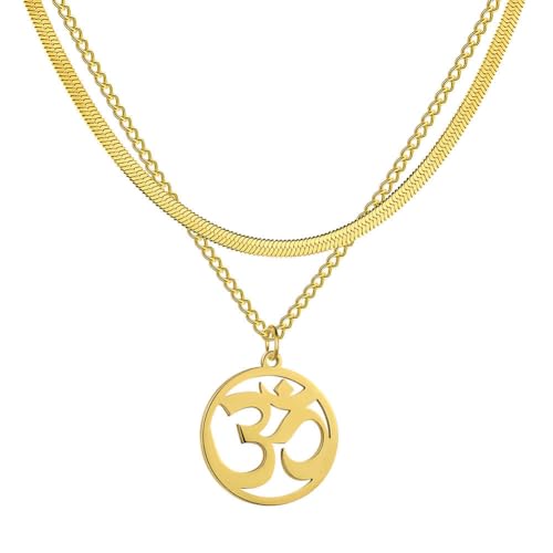 AB India Crafts Ciondolo sobrio con simbolo Mantra Om Aum con dop...