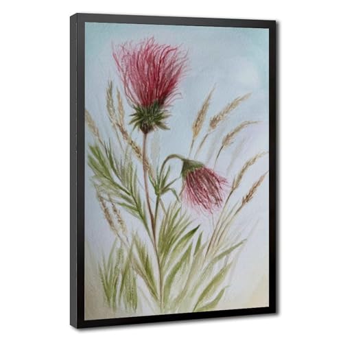 Poster sur toile fleurs de prairie fumées déco murale