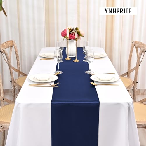 YMHPRIDE 6 Stück Satin-Tischläufer, 30 x 180 cm lang, Seidentischläufer für Hochzeit, Party, Geburtstag, Bankett, Tischdekoration… – Ansicht 5