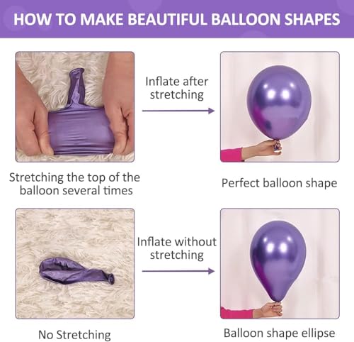 Image of Chrome Balloons, 30 pcs Purple Silver Chrome Metallic Balloons for Birthday Decorations, Anniversary, Engagement, Wedding Decorations, Baby Shower, Party Decorations (30 Pcs, Puple P Silver Ch)