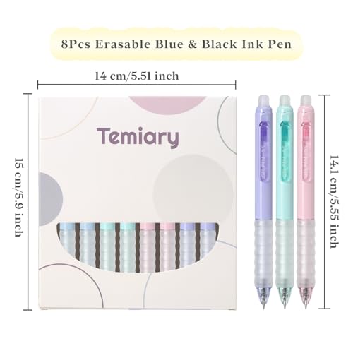 Temiary 8Pcs Retractable Erasable Gel Pens miniatura 3