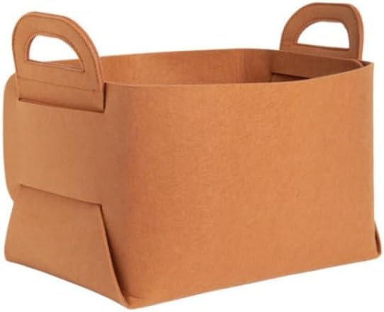 Large Felt Folding Storage Baskets - 2 PCS Home Organizer, Brown Brown