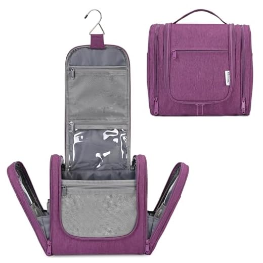 Narwey Neceser de Viaje para Hombres y Mujeres, Kit de Viaje Dopp, Bolsa de Afeitar para Accesorios de artículos de tocador (Morado)