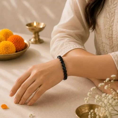 Image of Beaded Bracelet for Men & Women | Stretchable Handmade Prayer Meditation Yoga Wrist Bracelet | Stylish Everyday Wear | Free Size
