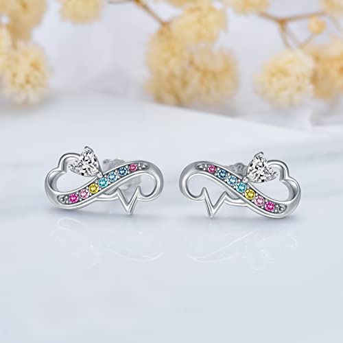 Aoboco Sterling Silver Heartbeat Nurse Stud Earrings, Jewelry Gifts For Nurse Graduation Medical Student Doctor #TOP1