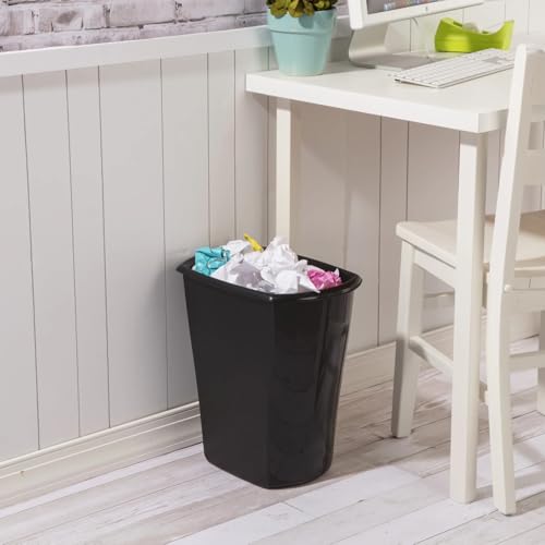 Caneca de basura pequeña para baño, plástico negro 5.5 gal miniatura 4