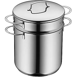 Cacerolas Italianas WMF Mini - Olla Pasta 3L Ø 18 cm, Acero Inoxidable Cromargan, con Tapa e Inserto, Apilable