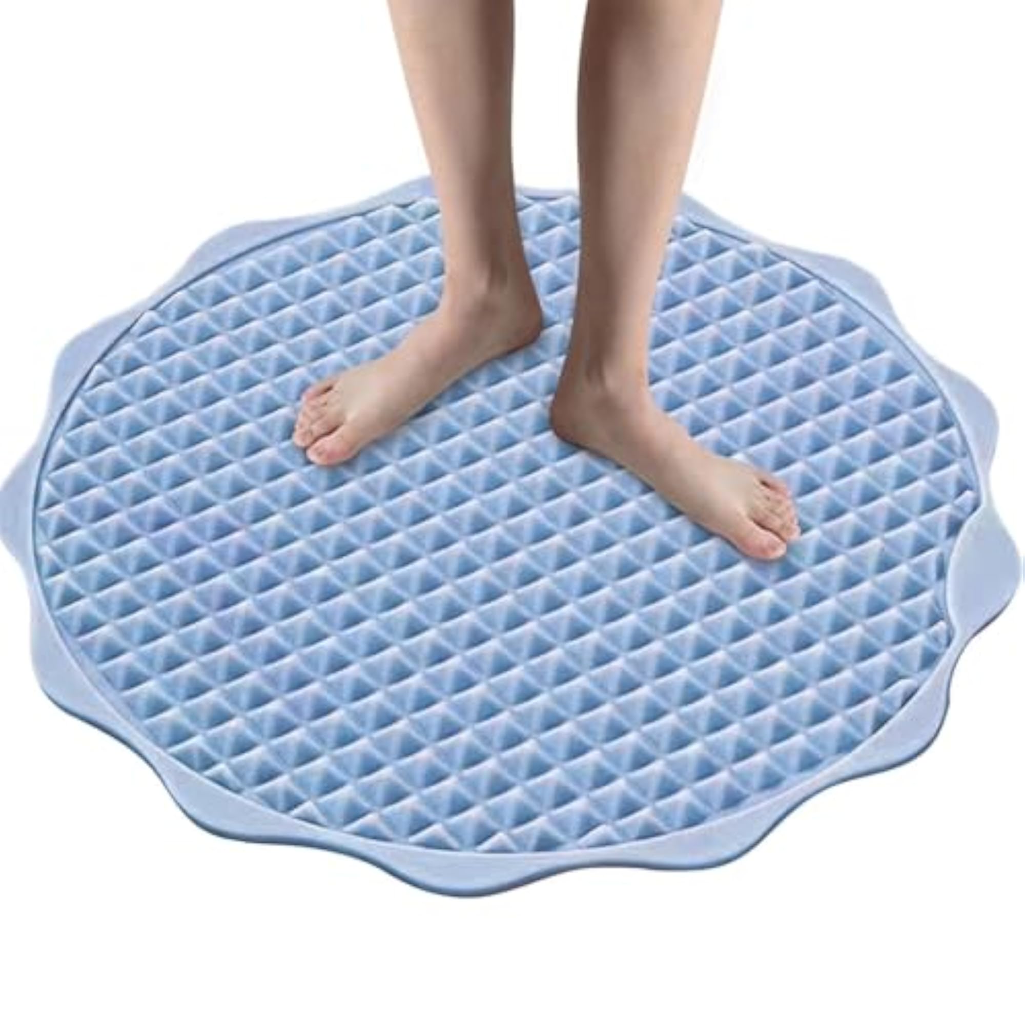 Round Textured Bath Mat for Bathroom Floor