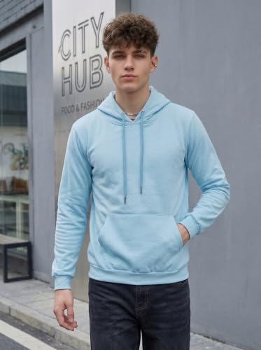 Image of HOODMASTER Unisex Fleece Hoodie Sweatshirt with Pockets Full Sleeves Regular Fit Solid Pattern Hooded Neck and Standard Length | Hoodies for Men & Women