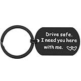 Drive Safe Keychain for Boyfriend - Drive Safe I Need You Here With Me Keyring Birthday Valentine’s Day Gifts for Him Boyfriend Husband Gifts
