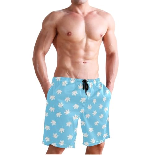 Plant Blue Mens Swim Trunks Quick Dry Beach Shorts with Pocket S 23031934