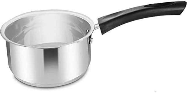 Penguin Home® Milk Pan 14cm, 1 Litre | Induction & Dishwash Safe with Phenolic Handle | Stainless Steel Milkpan with Double Pouring Lips | Boiling Eggs, Warming Milk | Cooking Pots & Pans