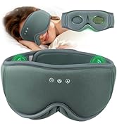 Musicozy Slaapmasker met Bluetooth-hoofdtelefoon, zachte zijden oogmasker voor mannen en vrouwen, zachte slaapkoptelefoon Bluetooth oogmasker om te slapen, reizen, ontspannen, yoga, meditatie, groot