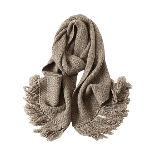 Écharpe en cachemire à pompons marron foncé Le cadeau de douceur idéal pour l'hiver