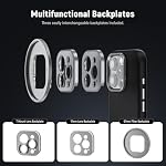 NEEWER 16 Pro Max Phone Case,TPU/PC Nonslip Protective Heavy Duty Phone Cover with Modular Backplate for 67mm Thread Filter/17mm Lens/T Mount Lens,Compatible with iPhone 16ProMax MagSafe Moment,PA084P