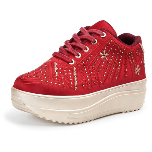 Image of Vendoz Women Wedding Party Golden Sneakers