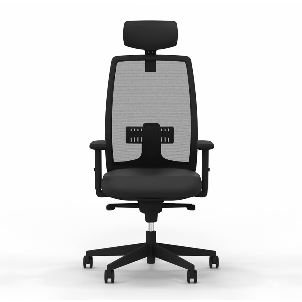Spacio Delaoliva New Light Carbon Black Silla operativa de Escritorio, Silla Ergonómica Profesional, certificada 120kg, Fabricada 100% en España
