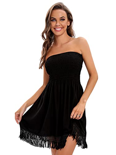 Just Quella Women's Strapless Tube Top Beach Mini Dress2