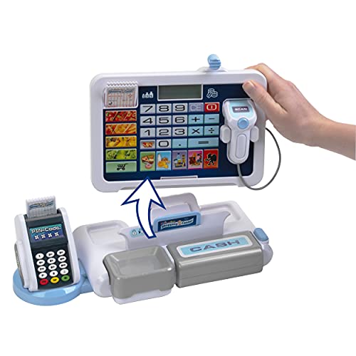 Theo Klein 9324 Tablet-Kassenstation I Spielkasse mit Sound und abnehmbarem Tablet, POS-Terminal, Sanner und Spielgeld I… – Bild 7