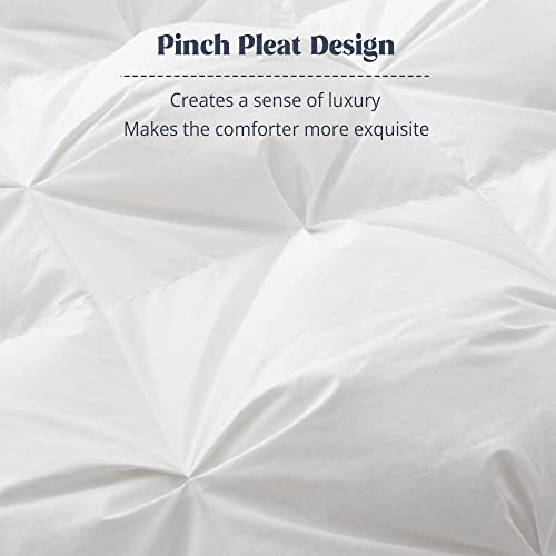 Puredown® Goose Down Comforter Full/Queen Size, 800 Fill Power Pinch Pleat Winter Warmth Down Duvet Insert Oversized, Filled With 93% Goose Down #TOP3