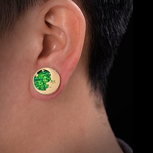 Erkuoo 2Pcs Sun Moon Ear Gauges Screw Ear Tunnels Plugs Flesh Stretchers Piercing Earrings Hangers Expander 0G(8Mm) #TOP1