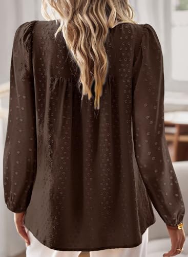 Image of Falechay Womens Tops Flowy Boho Dressy Casual Lace Cute Long Sleeve Shirts