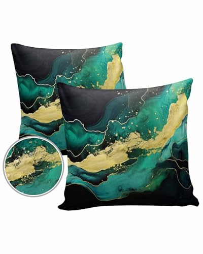 LEOKOTI Turquoise Black Outdoor Pillow Covers 18