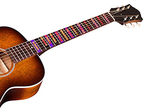 Image of KREEPO Guitar Fretboard Sticker Fingerboard Fret Note Map Labels Learn Tab Guitar Note Acoustic-Electric Sticker Multicolor(9.1cm X 14.5cm)