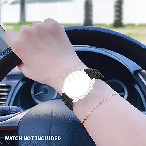 Image of CellFAther 20mm Watch Band Elastic Nylon Loop with Quick Release pins Compatible with Samsung Galaxy Watch Active 2 44,40mm / Galaxy Watch 3 41mm / Galaxy Watch 42mm /Gear S2 /Classic (Black)