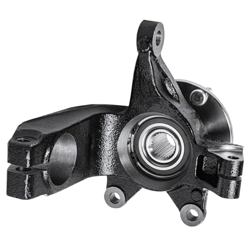 Image of Detroit Axle - Front Right Steering Knuckle Kit for 06-11 Ford Focus w /Auto Trans., Passenger Side CV Axle Shaft Steering Knuckle & Wheel Bearing Hub 2006 2007 2008 2009 2010 2011 Replacement