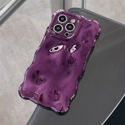 Coque de protection de luxe 3D à irrégularités violette pour iPhone 16 Pro Max