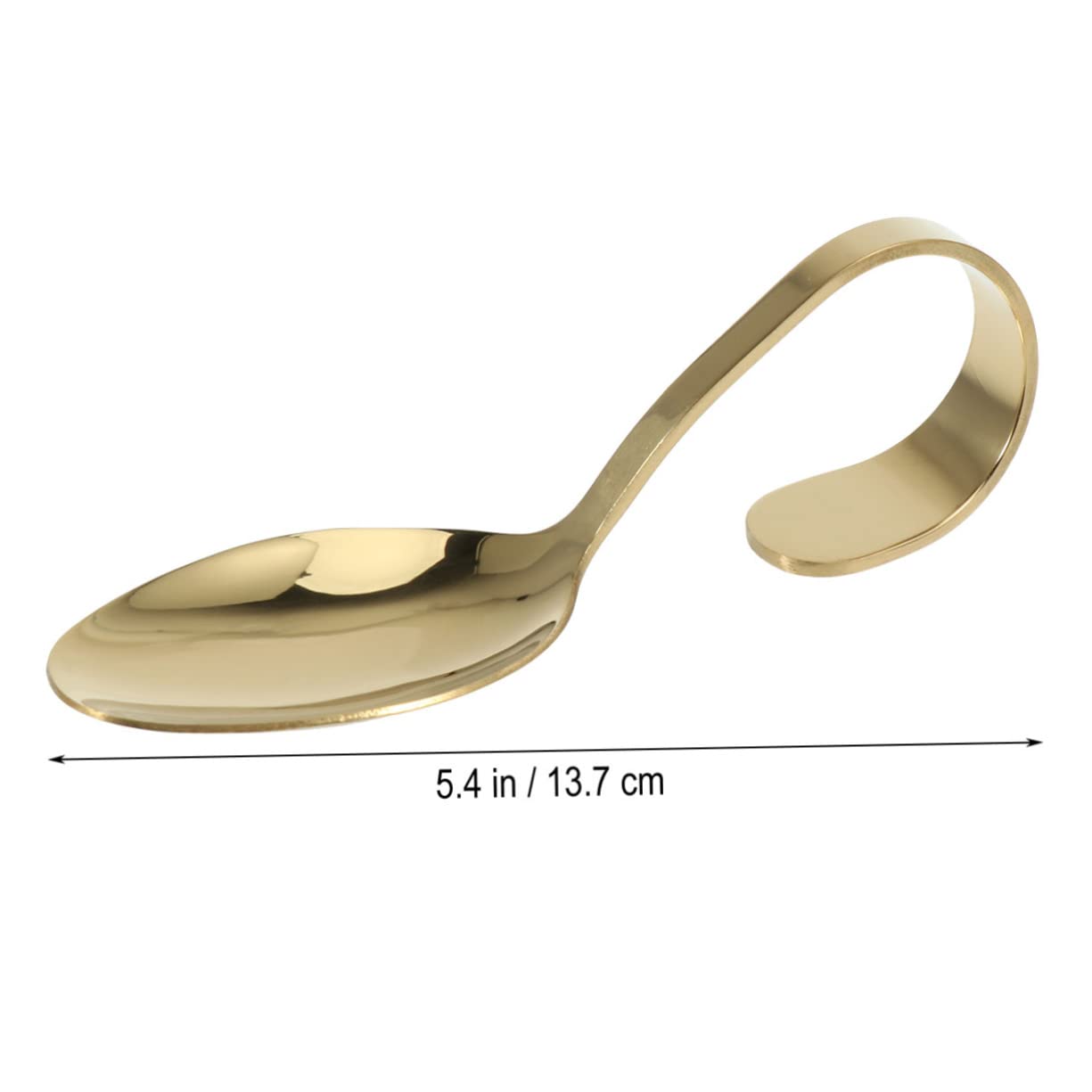 Garneck Stainless Steel Curved Handle Spoon Gold Serving Spoon Set Perfect for Hotel Buffet Events