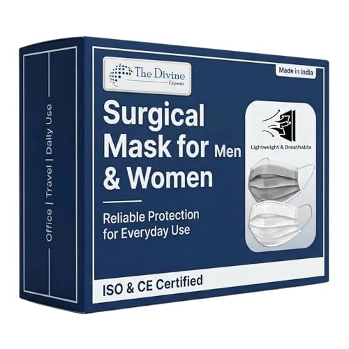 Image of Surgical Mask for Men & Women | Certified by ISO & CE to Protect Mouth Droplets, Dust and Pollution Combo