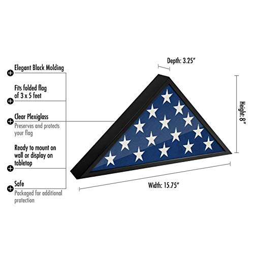 Bandera De Estados Unidos American Nos Doblado Memorial Triangulo Display Case Box Entierro Ataud Ebay