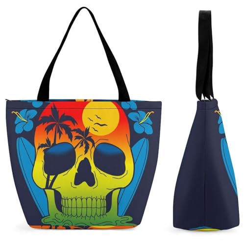 Sac de shopping squelette au coucher du soleil grand volume fini le manque de place