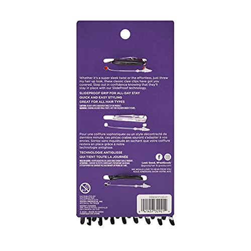 Goody Classic Large Sprial Claw Clips - Pacote com 3, cores sortidas - Ótimo para puxar facilmente o