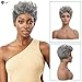 DOcute 150% Density Gray Wig Pixie Cut Wig With Bangs Short Pixie Curly Wig For Women Pixie Cut Wigs Hair For Women Glueless Wigs Human Hair Pre Plucked Pre Cut Bob Wig No Knots And No Hair Loss