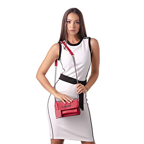 Bolsa Feminina Dhaffy Vermelho, Alça de Corrente cor:vermelho;tamanho:P