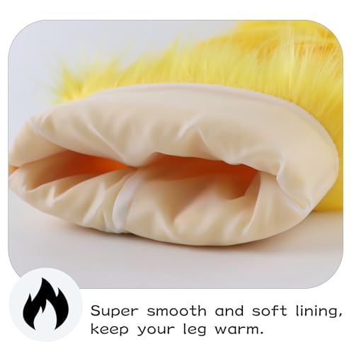 Image of Peecabe Winter Women Faux Fur Fluffy Leg Warmers Fuzzy Long Boot Covers Furry For Christmas