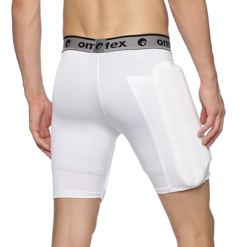 Image of omtex Compression Batting Shorts for Right-Handed Cricketers with Inner Pad - Black