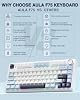 Teclado mecánico inalámbrico AULA F75 75%, intercambiable en caliente, switches Reaper pre-lubricados, 2.4GHz/Type-C/BT5.0, retroiluminación RGB (blanco y azul) 4