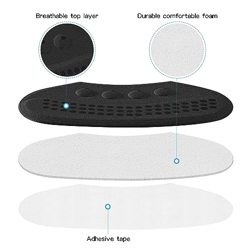 Image of Adhesive Heel Cushion Pads, Grips Inserts for Women & Men, Prevent Slip & Blister Shoe Guards - 2PCS Black