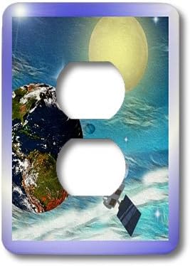 3dRose SmudgeArt Sci Fi Designs - Space Station 2 plug outlet cover image 5