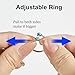 Teppdfann Silver Turquoise Open Ring Handmade Adjustable Statement Ring Turquoise Jewelry for Women Beautiful Double Birthstone Ring for Christmas