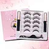 ♥ 【Reutilizable】 El delineador de ojos es impermeable y resistente al sudor, mantiene su agarre y le brinda belleza de principio a fin. Las pestañas magnéticas recientemente actualizadas pueden ahorrarle dinero, evitar que las pestañas naturales se caigan y hacer que sus pestañas sean más gruesas, largas y hermosas.