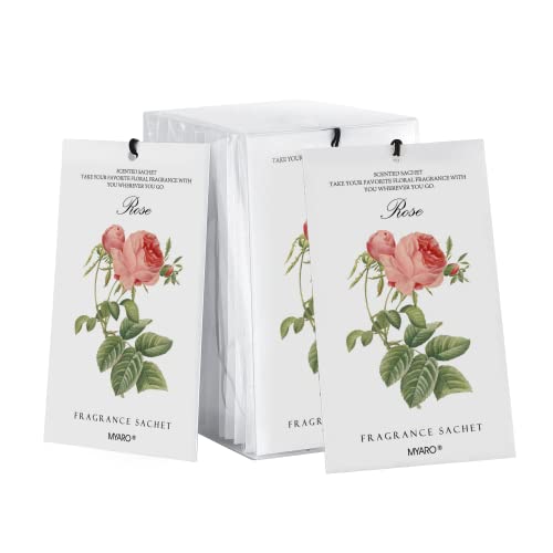 MYARO 12 Rose Sachets for Drawers and Closets, Long-Lasting Sachets Bags Drawer deodorizers Closet Scents Air FreshenerFresh Scents, Home Fragrance Sachet for Lover