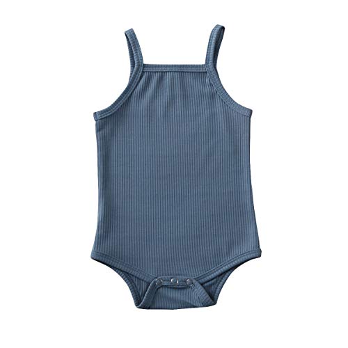 Image of Baby Girl Boy Romper Bodysuit Solid Plain One Piece Jumpsuits Sleeveless One Piece Baby Clothes Outfits Summer