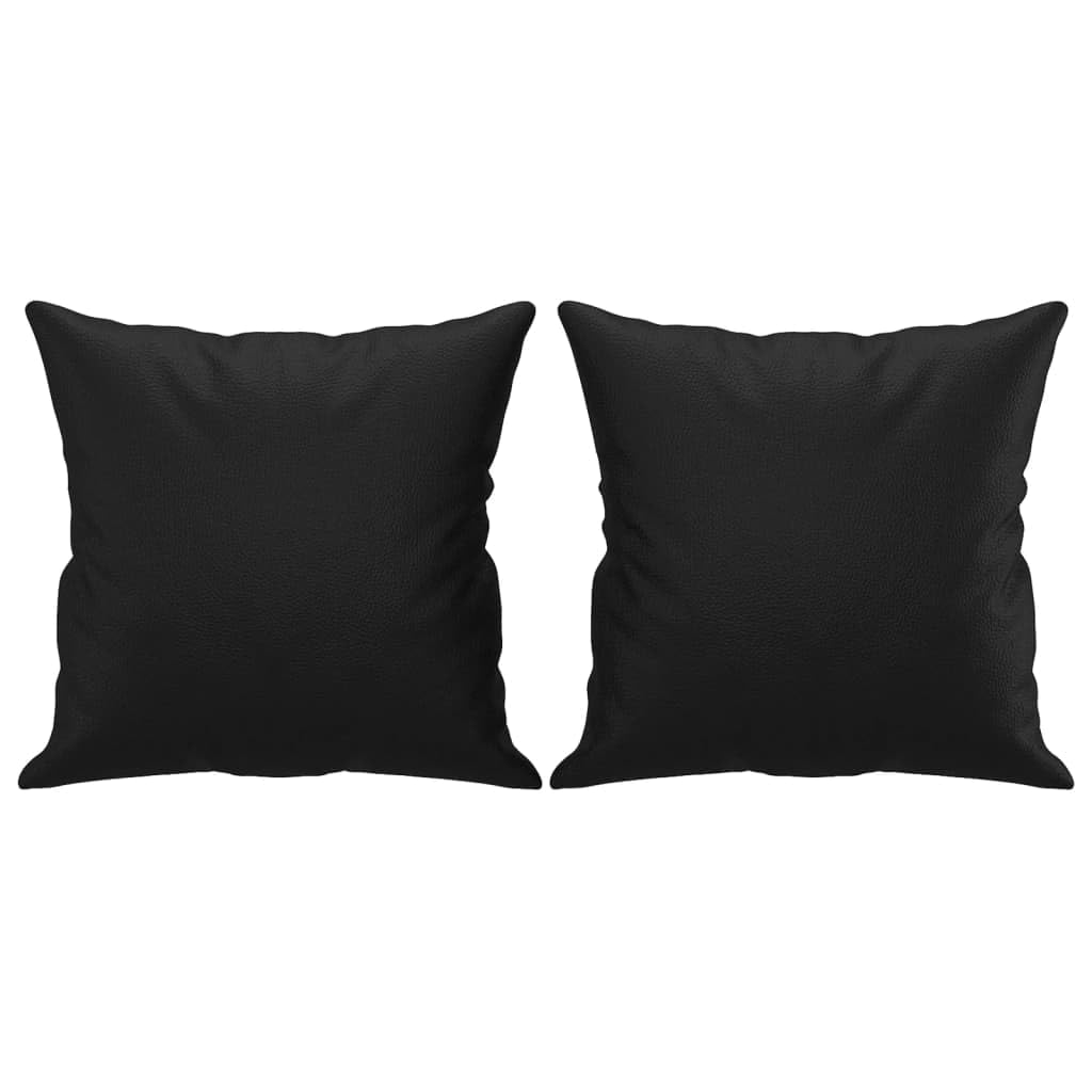 Sofa Set 3 2 1 Wohnzimmer Sofagarnitur 3-2-1Couchgarnitur WohnzimmerSofa Kunstleder-Schwarz-Mit Polstern & Fußhocker