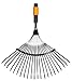 Fiskars Fächerbesen, Werkzeugkopf, Mit 20 Zinken, Breite: 56 cm, Stahl-Zinken, Schwarz/Orange, QuikFit, 1000644